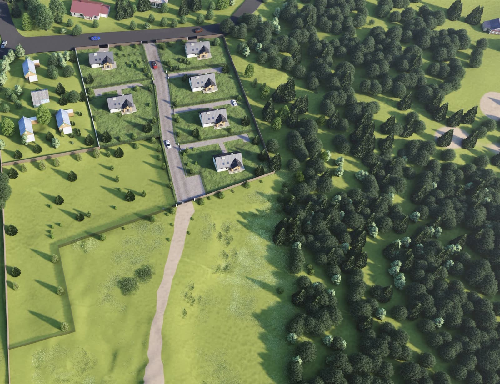 Building plot at Lake Soldin – close-up development visualisation